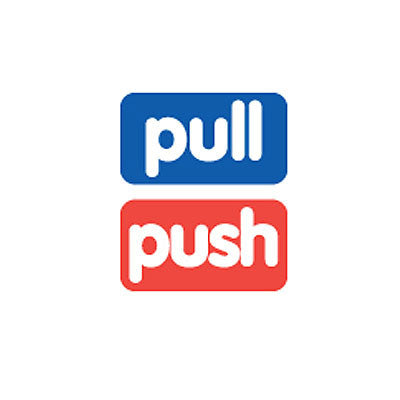 Sticker MMMG 03 - Pull-Push - Blue-Red