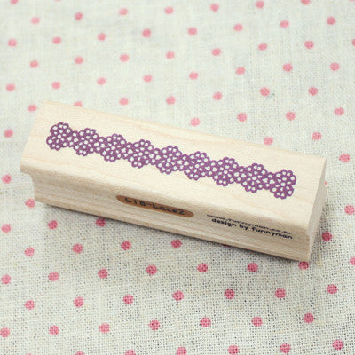 Long Line Wood Stamp - L18 - Lace 2