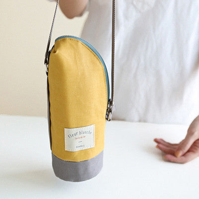 Linen Cooler Bottle Pouch - Mango