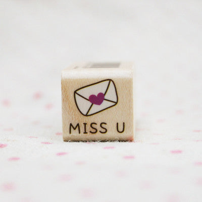 Wood Stamp - My Love - L05 - Miss U