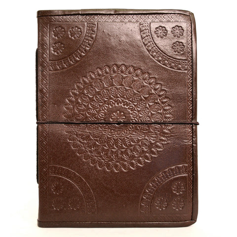 Handmade Leather Notebook - Embossed - 15x20cm