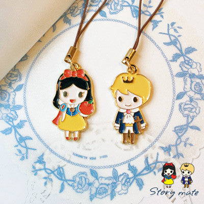 Couple Mobile Strap Story Mate - Snow White & The Little Ptince