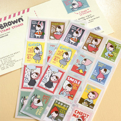 Stamp Sticker Set - Pony Brown - Ver.1