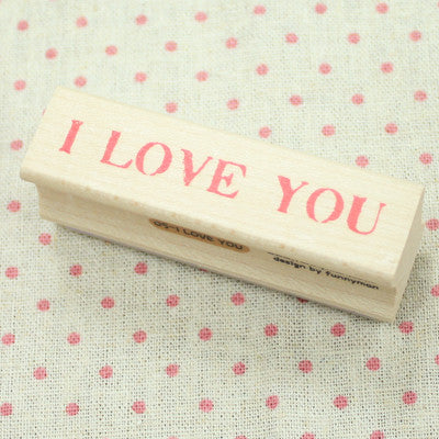 Long Line Wood Stamp - Message 05 - I Love You