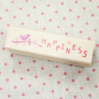 Long Line Wood Stamp - Message 16 - Happiness
