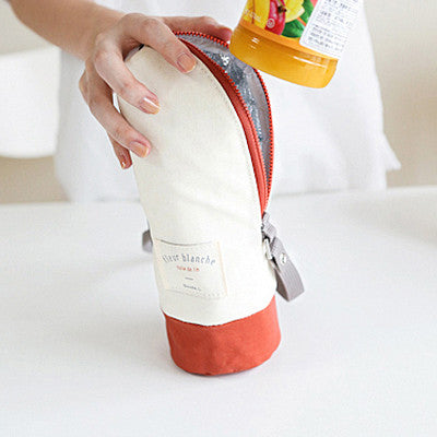 Linen Cooler Bottle Pouch - Cream
