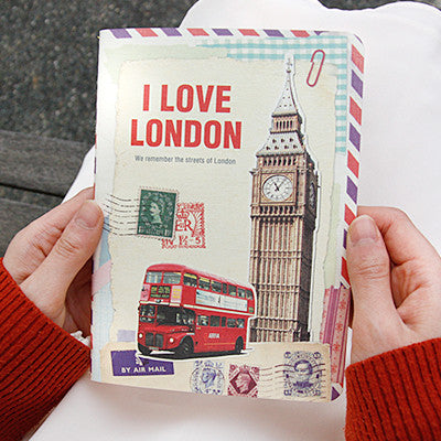 Stitch Notebook - London - Vintage Collage - Line Note - S - VY1705
