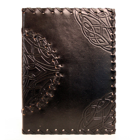 Handmade Leather Notebook - Medallion - Black